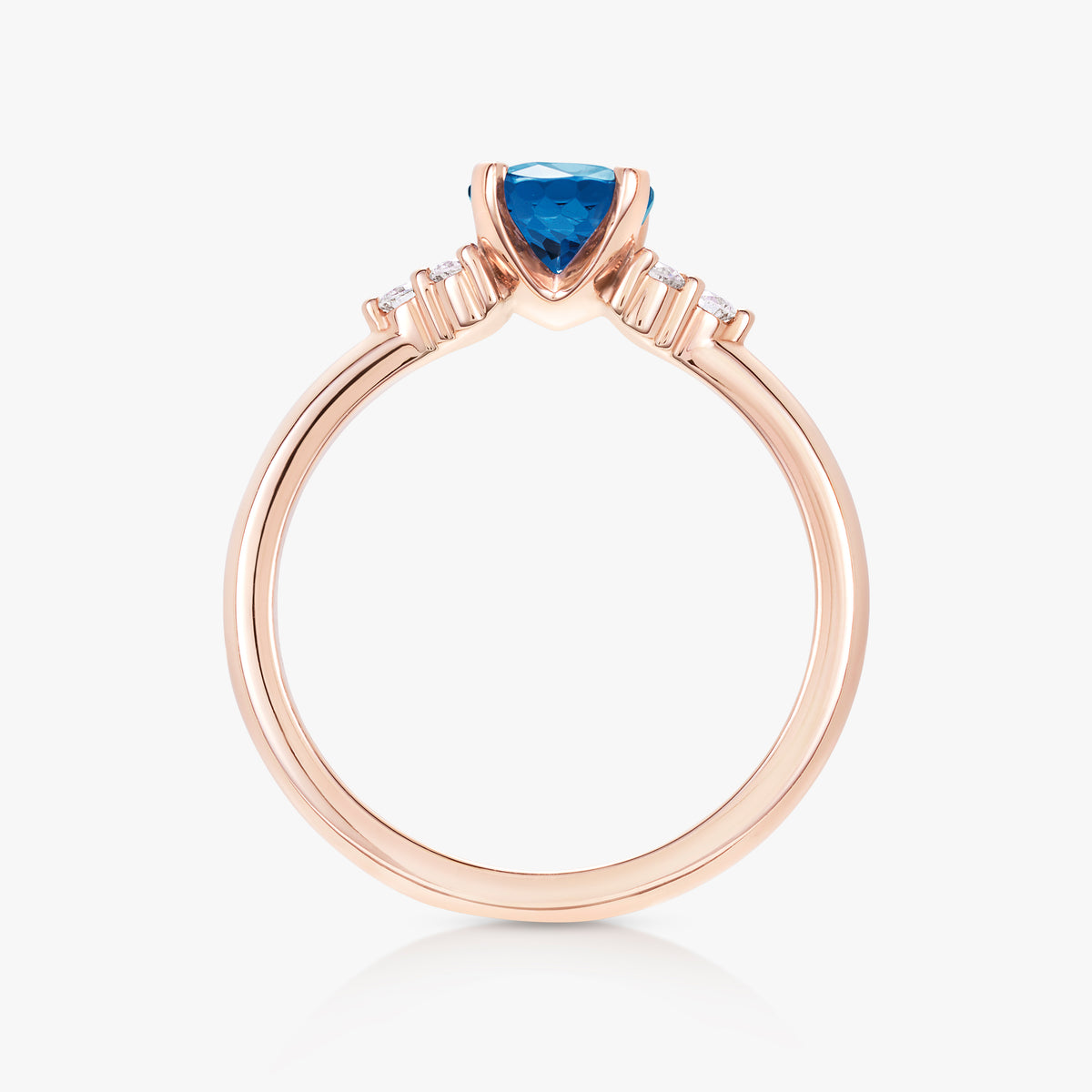 1.15ct Blue Spinel 4 Pronged Round Cluster Ring