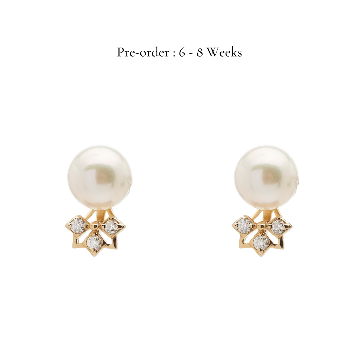 Akoya Pearl Studs with Mini Ear Jacket (14K Gold) - Carrie K.