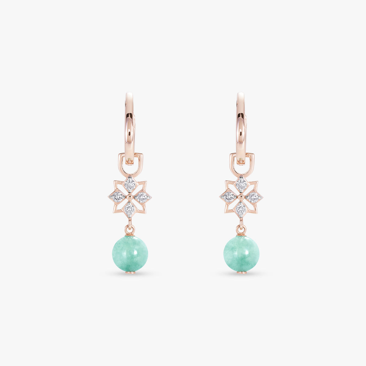 Star Mini Jade Hoop Earrings (14K Gold) - Carrie K.