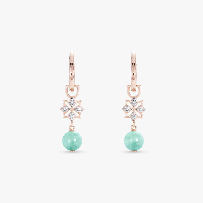Star Mini Jade Hoop Earrings (14K Gold) - Carrie K.