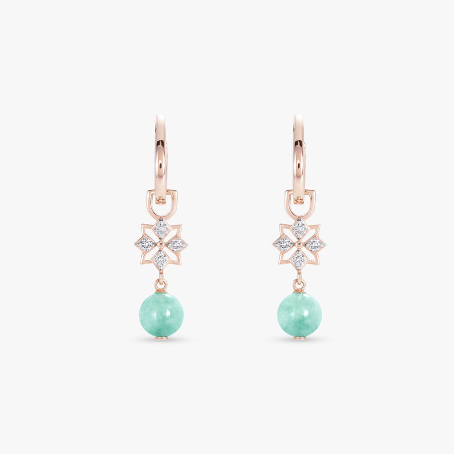 Star Mini Jade Hoop Earrings (14K Gold) - Carrie K.