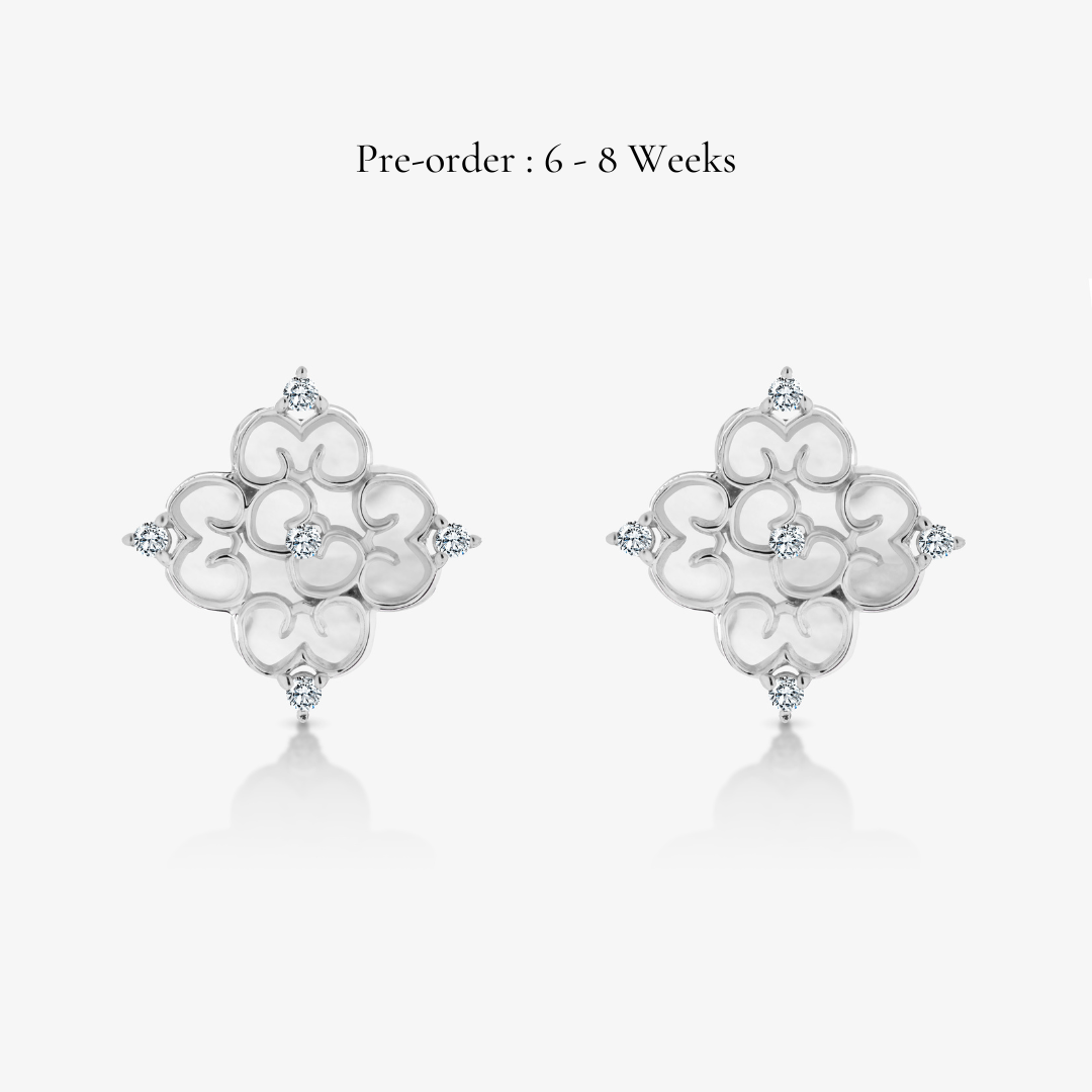 Blessings Mother of Pearl Studs (18K Gold) - Carrie K.