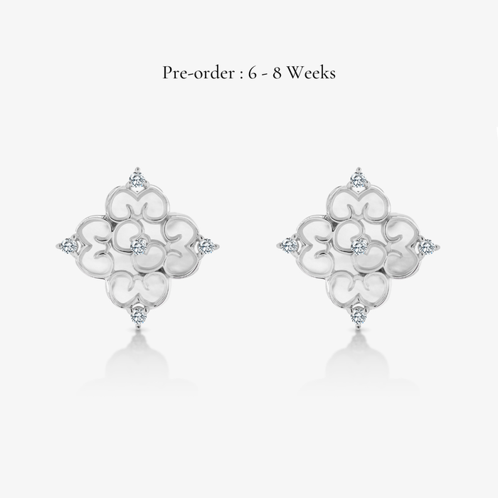Blessings Mother of Pearl Studs (18K Gold) - Carrie K.