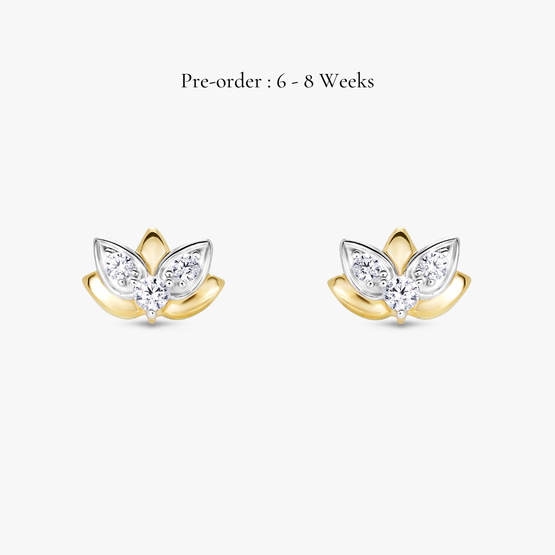 Lotus Ear Studs (18K Gold) - Carrie K.