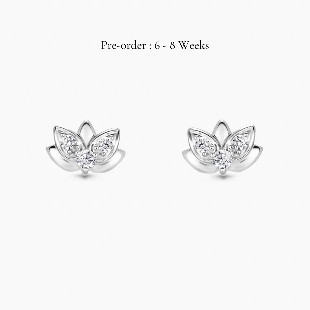 Lotus Ear Studs (18K Gold) - Carrie K.