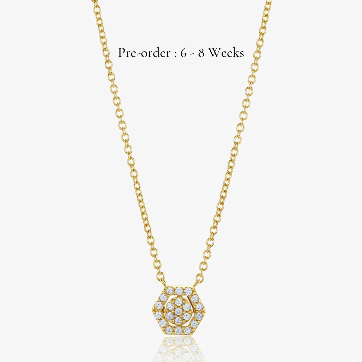 Hexa Halo Necklace (18K Gold) - Carrie K.