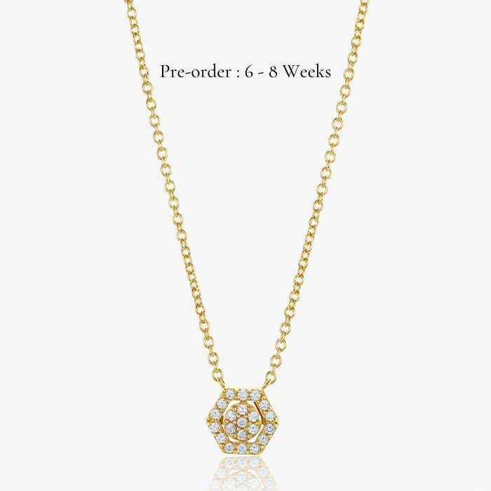 Hexa Halo Necklace (18K Gold) - Carrie K.