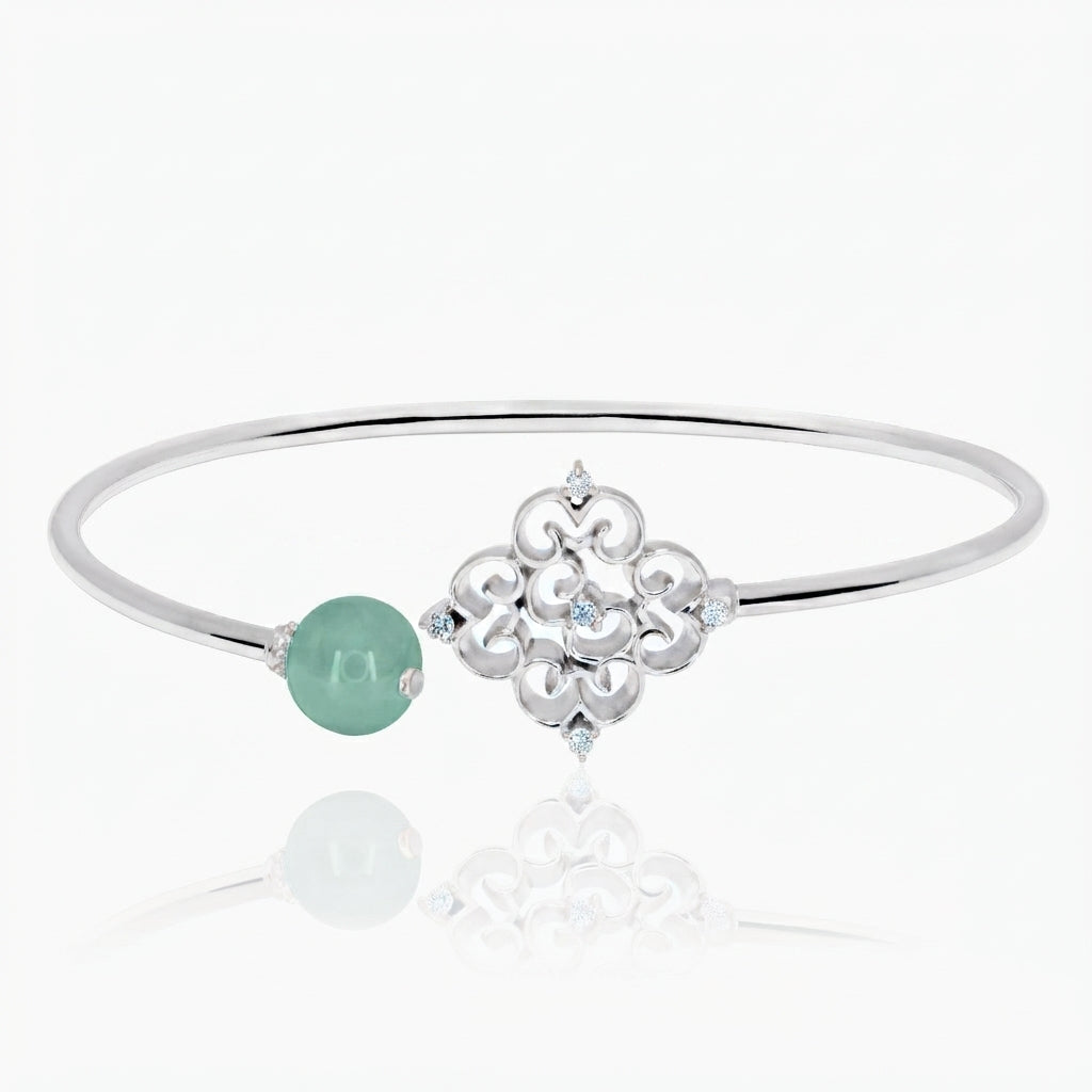 Blessings Jade Twisty Bangle (14K Gold) - Carrie K.
