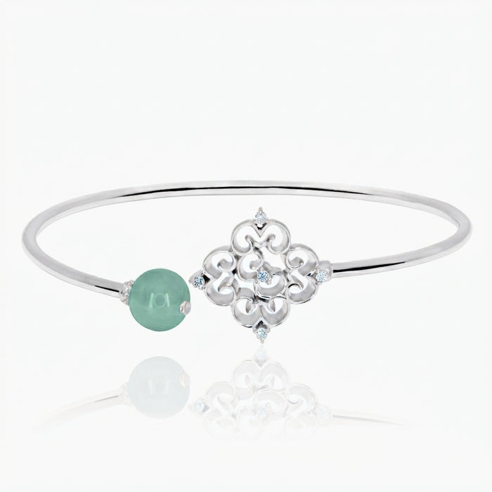 Blessings Jade Twisty Bangle (14K Gold) - Carrie K.