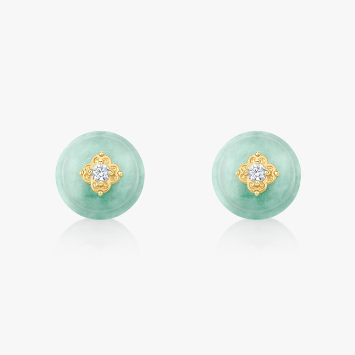 Blessings Jade Studs (14K Gold) - Carrie K.