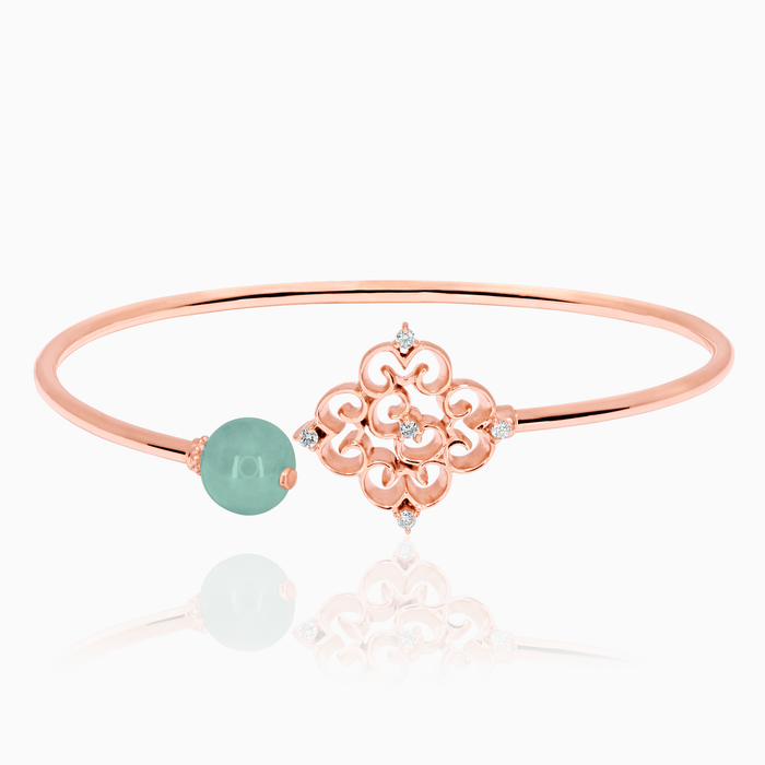 Blessings Jade Twisty Bangle (14K Gold) - Carrie K.