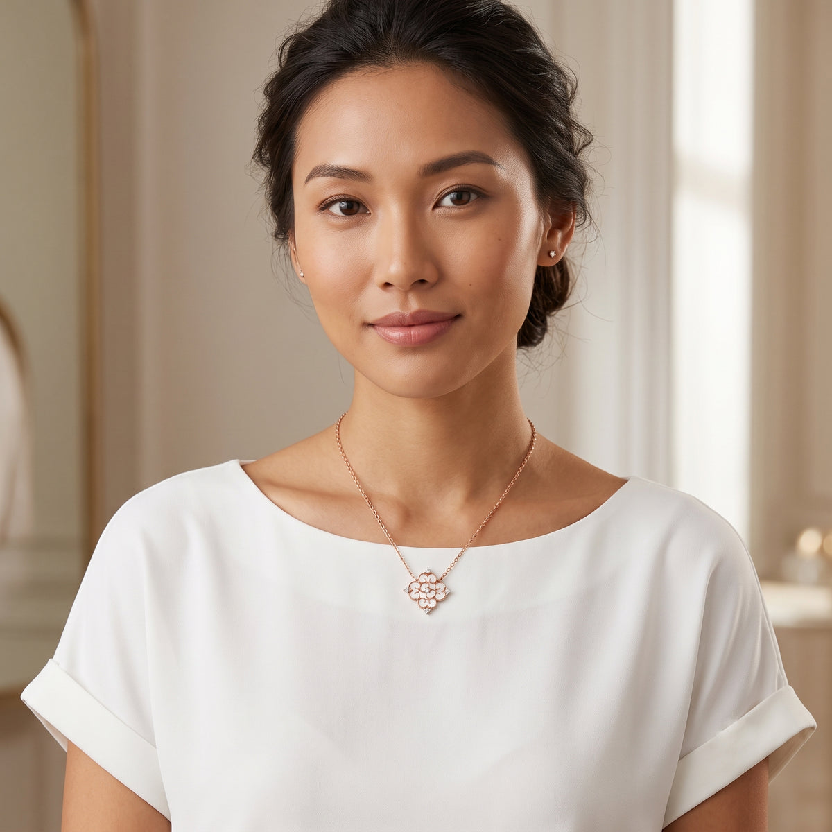 Blessings Mini Mother of Pearl Necklace (18K Gold) - Carrie K.