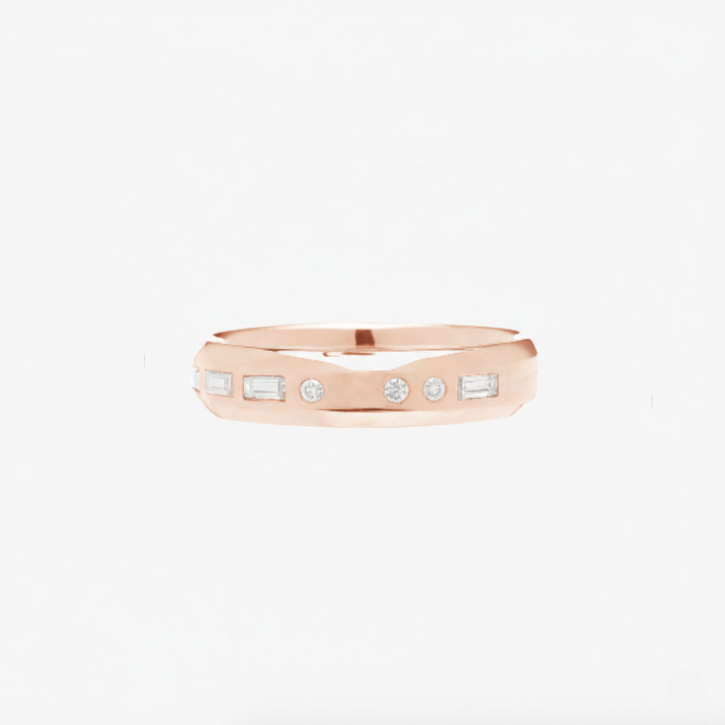 5.2mm Bevelled With Morse Code Diamond Initial - Carrie K.