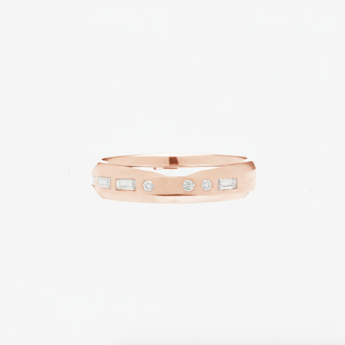 5.2mm Bevelled With Morse Code Diamond Initial - Carrie K.