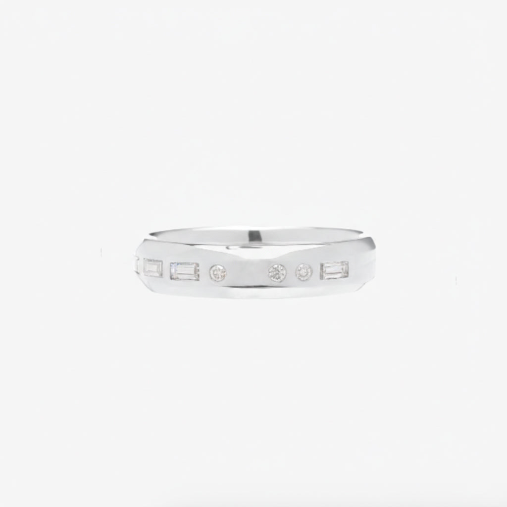 5.2mm Bevelled With Morse Code Diamond Initial - Carrie K.