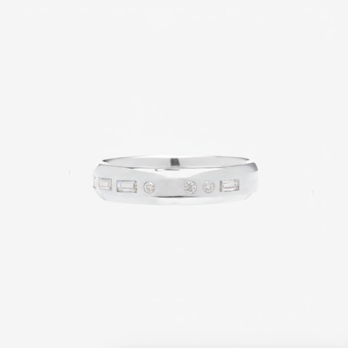 5.2mm Bevelled With Morse Code Diamond Initial - Carrie K.