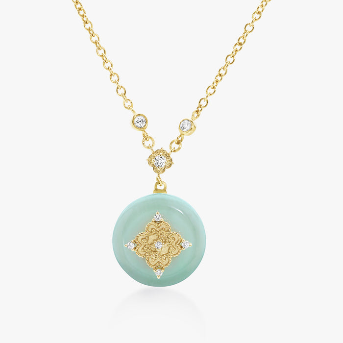 Blessings Jade Coin Necklace (14K Gold) - Carrie K.