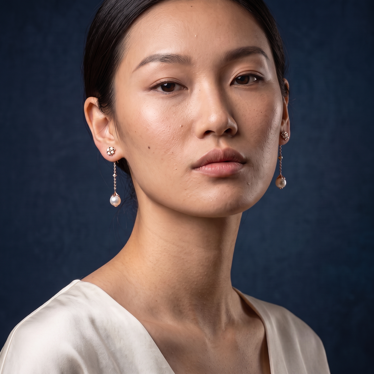 Pearl Long Ear Drops (18K Gold) - Carrie K.