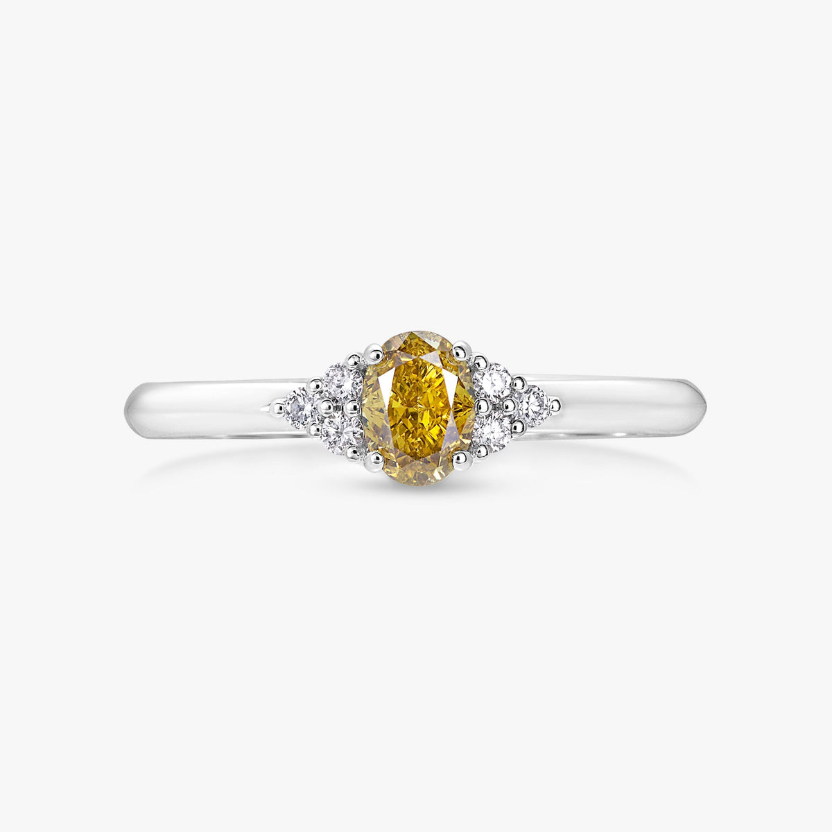0.50ct Yellow Diamond 4 Pronged Round Cluster Ring - Carrie K.