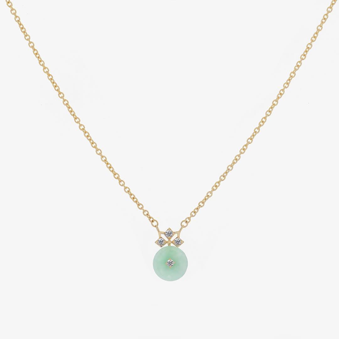 Star Mini Jade Necklace (14K Gold) - Carrie K.