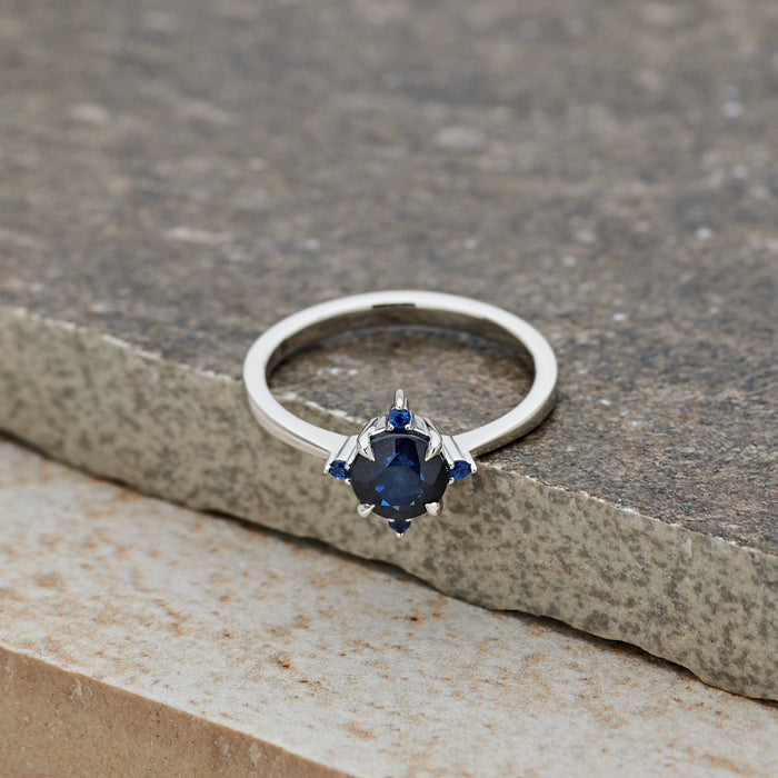 1.10ct Blue Sapphire North Star Ring - Carrie K. 