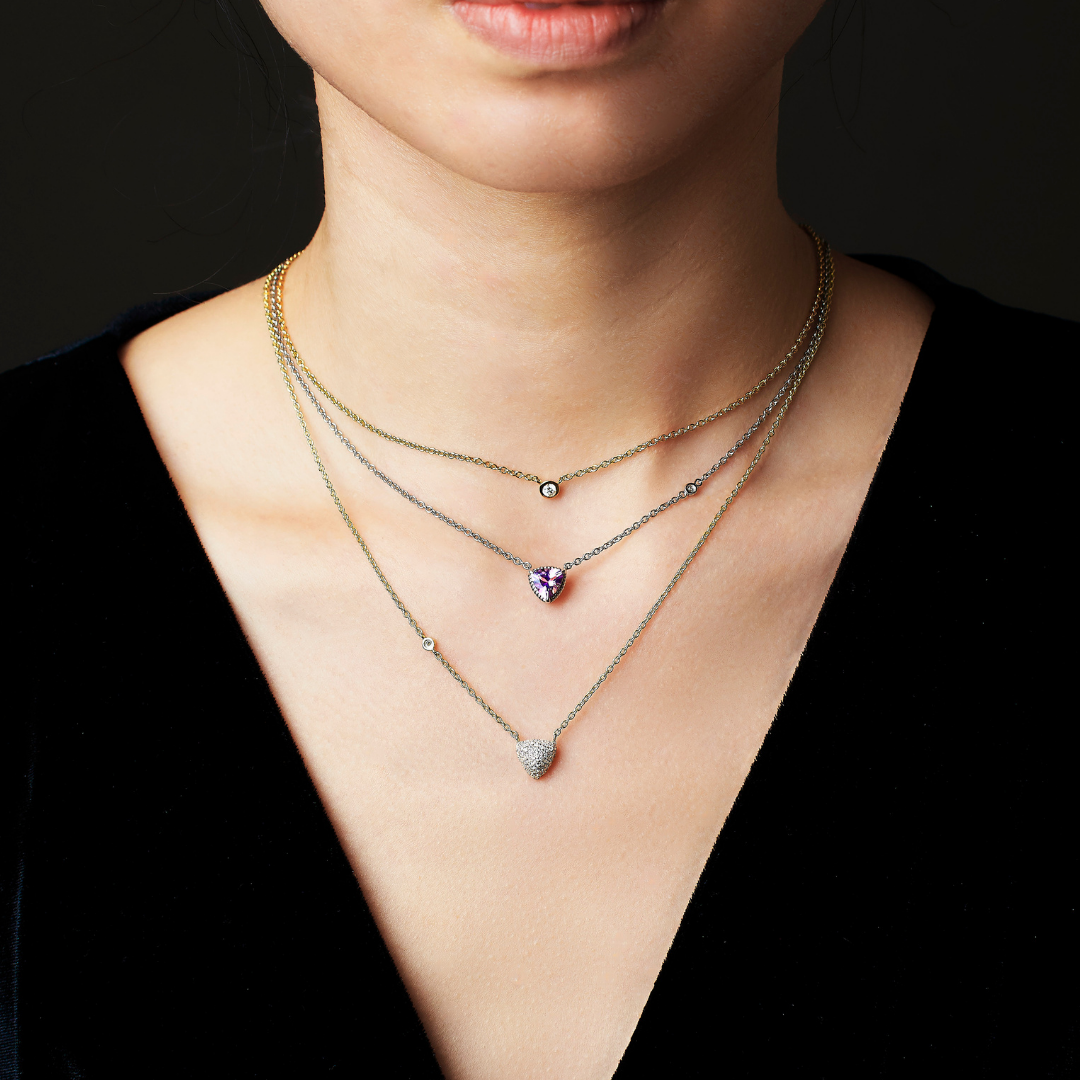 Trilliant Pave Necklace (14K Gold) - Carrie K.