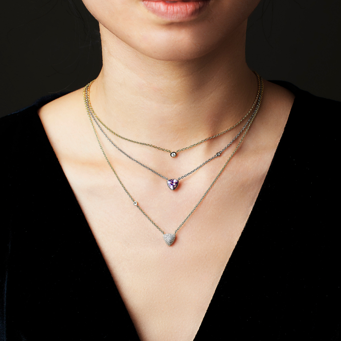 Trilliant Pave Necklace (14K Gold) - Carrie K.