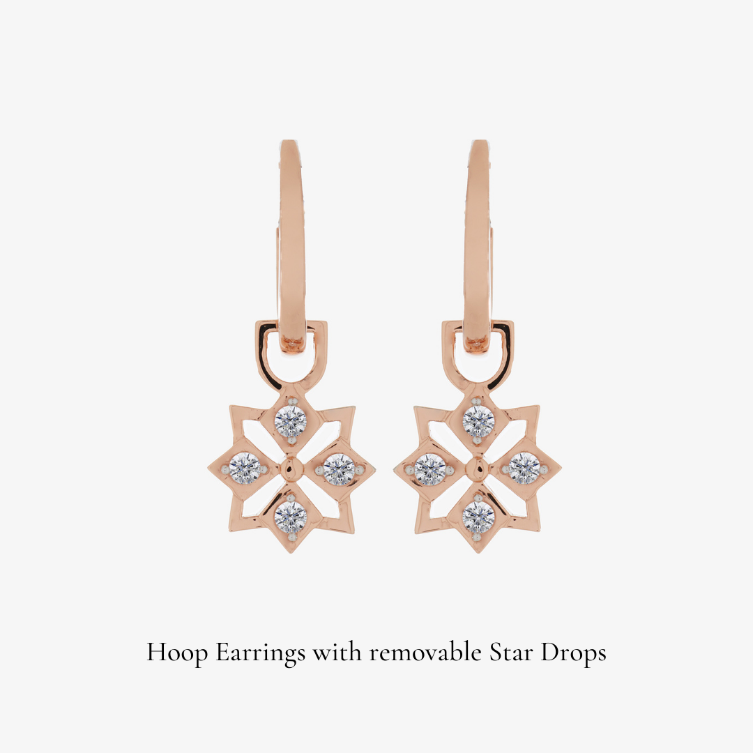 Star Mini Hoop Earrings (14K Gold) - Carrie K.