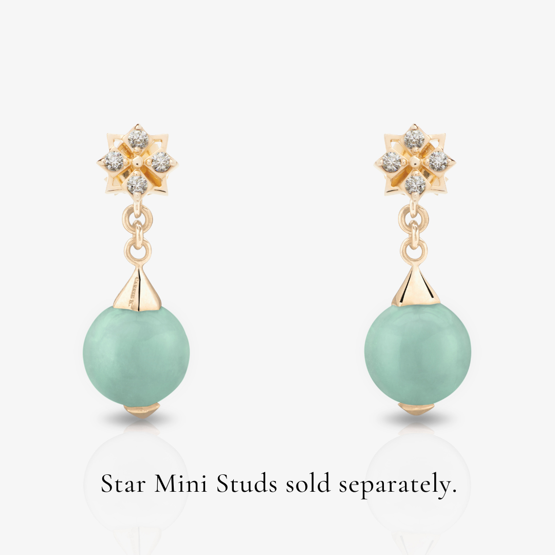 Jade Ear Drops (18K Gold) - Carrie K.