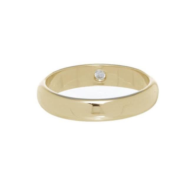 4mm Half Round Band With Birthstone - Carrie K.