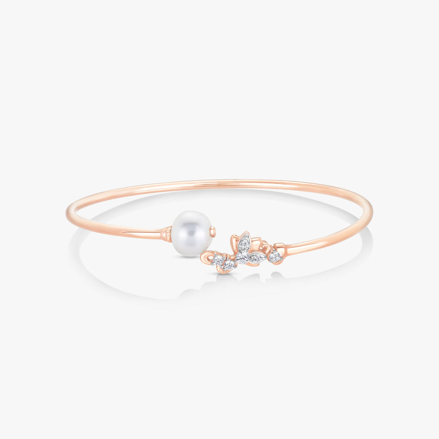 Lotus Pearl Twisty Bangle (18K Gold) - Carrie K.