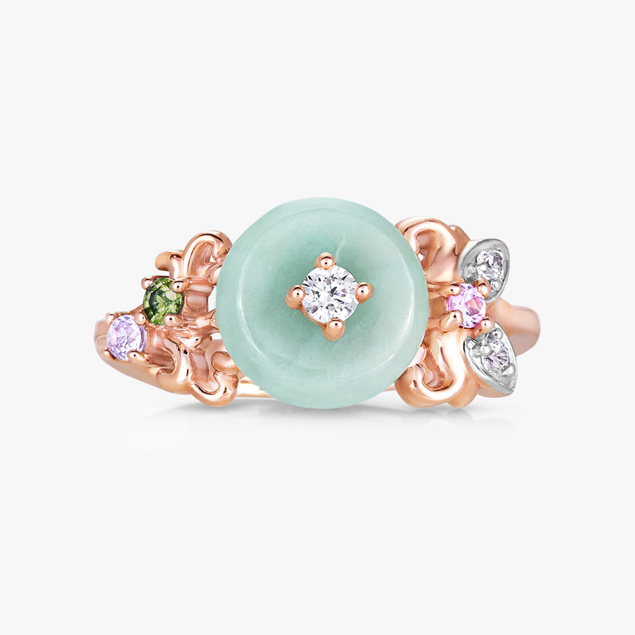 Lotus Jade Coin Ring - Carrie K.