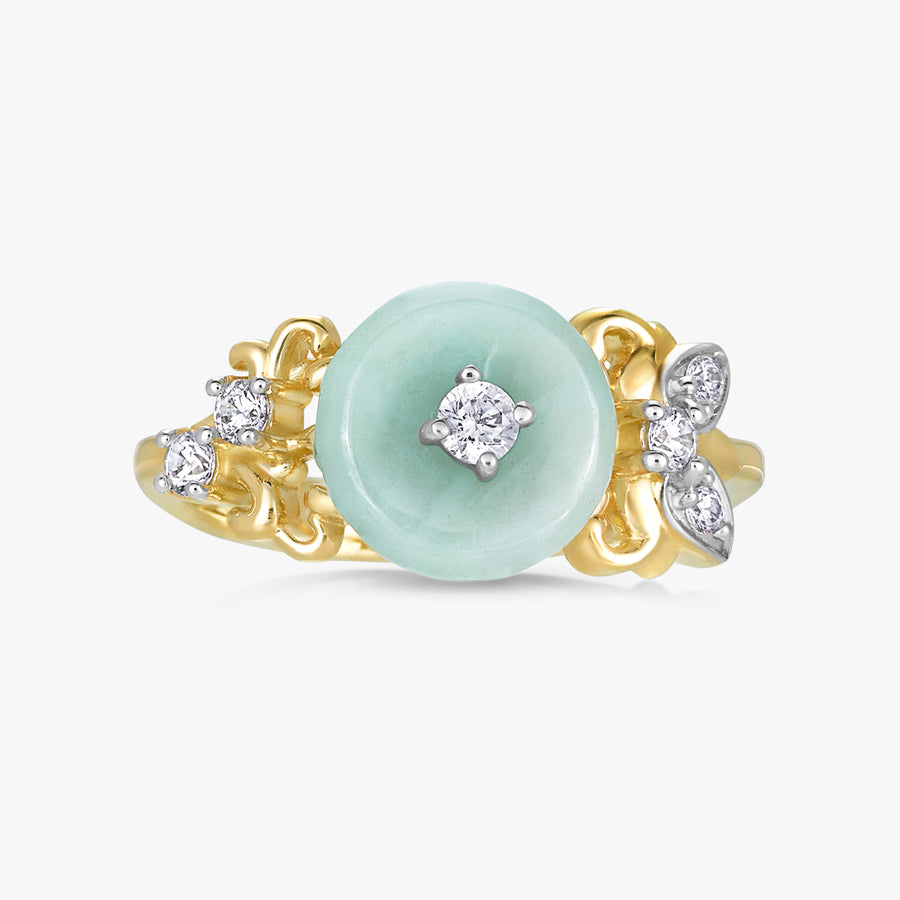 Lotus Jade Coin Ring - Carrie K. 