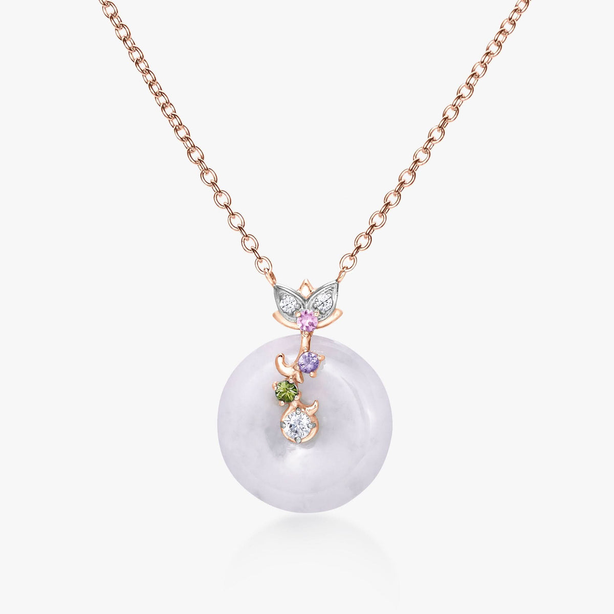 Lotus Ice Jade Coin Necklace - Carrie K.