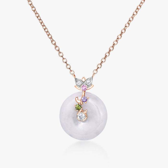 Lotus Ice Jade Coin Necklace - Carrie K.