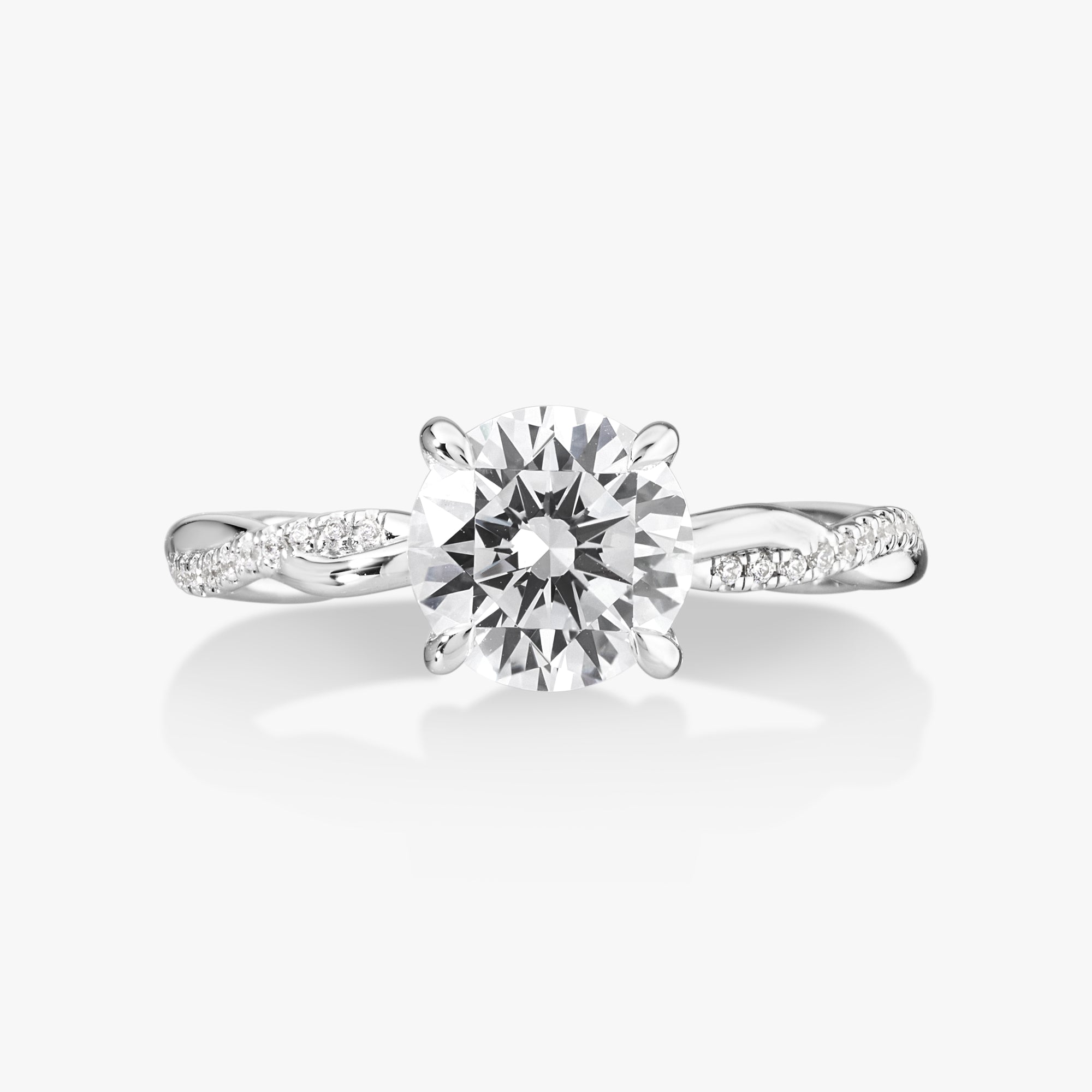 Hidden Halo Ring With Intertwined Diamond Band - Carrie K.