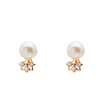 Akoya Pearl Studs with Mini Ear Jacket (14K Gold)