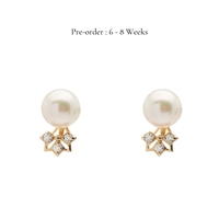 Akoya Pearl Studs with Mini Ear Jacket (14K Gold)