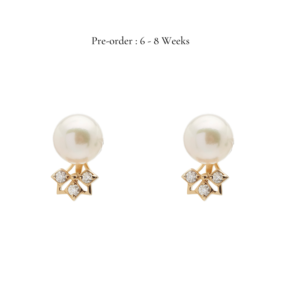 Akoya Pearl Studs with Mini Ear Jacket (14K Gold)