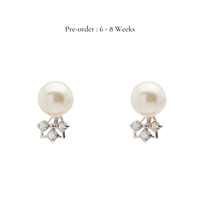 Akoya Pearl Studs with Mini Ear Jacket (14K Gold)