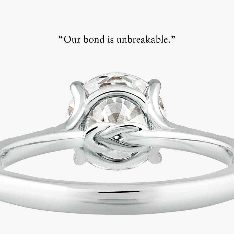 Hercules Knot Ring With Tapered Pave Band