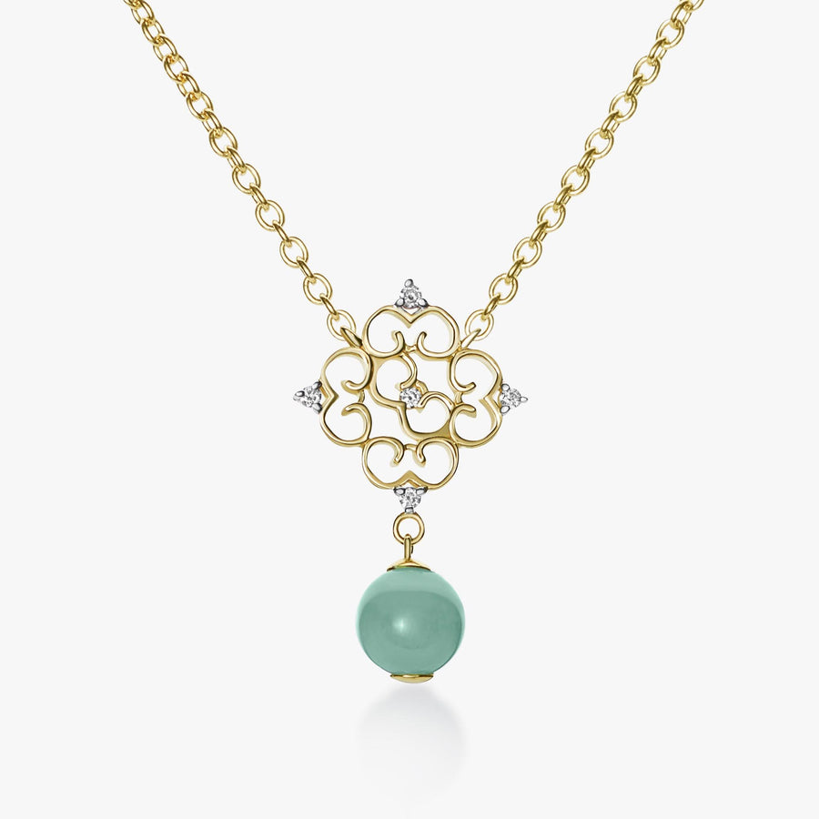 Blessings Jade Necklace (14K Gold) - Carrie K. 