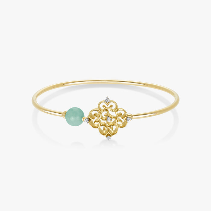 Blessings Jade Twisty Bangle (14K Gold) - Carrie K. 