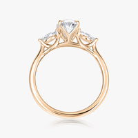 Jasmine Trilogy Ring (Round Side Stones)