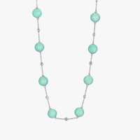 Jade Bead with Diamond Chain 16