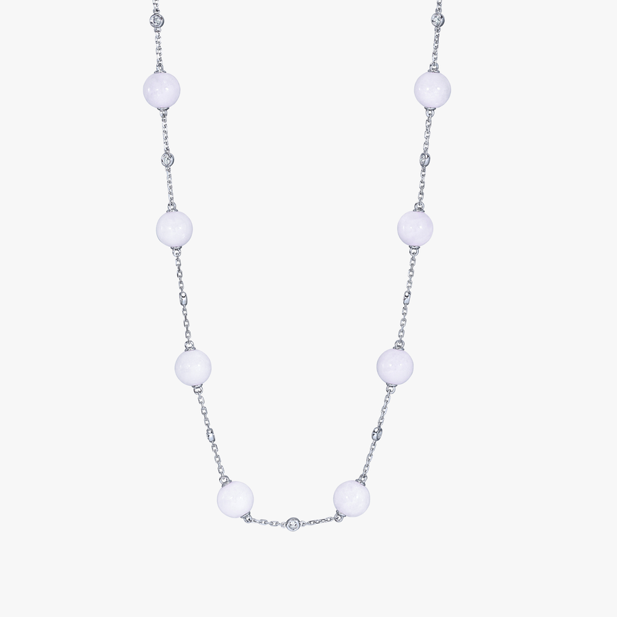 Jade Bead with Diamond Chain 16" - Carrie K.