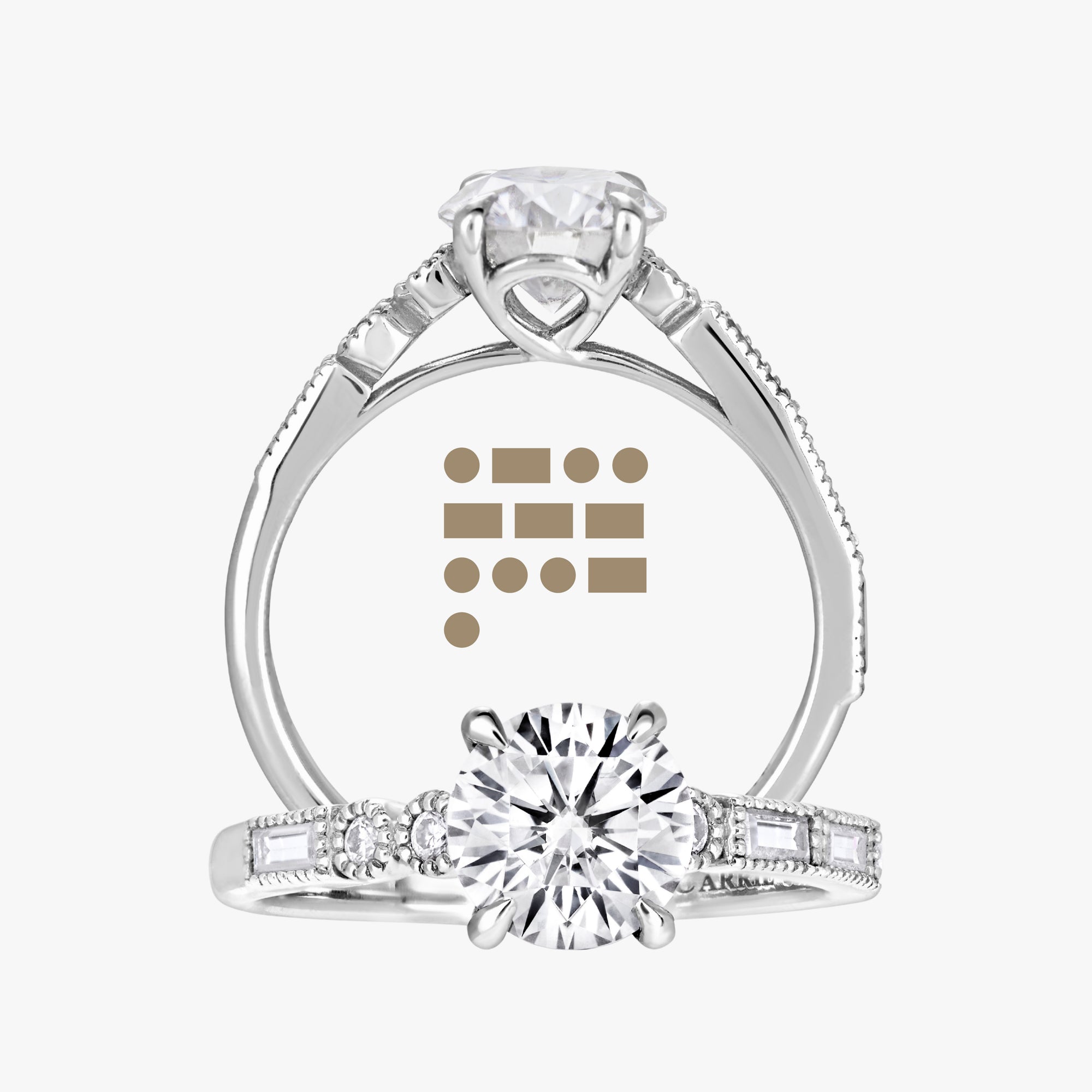 Milgrain Morse Solitaire Ring
