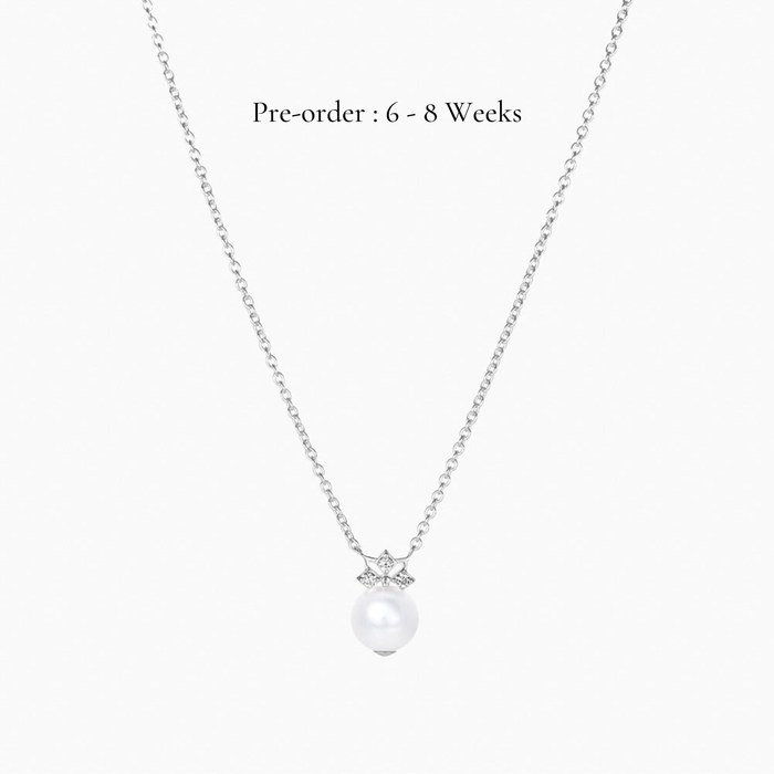 Star Mini Pearl Necklace (14K Gold)