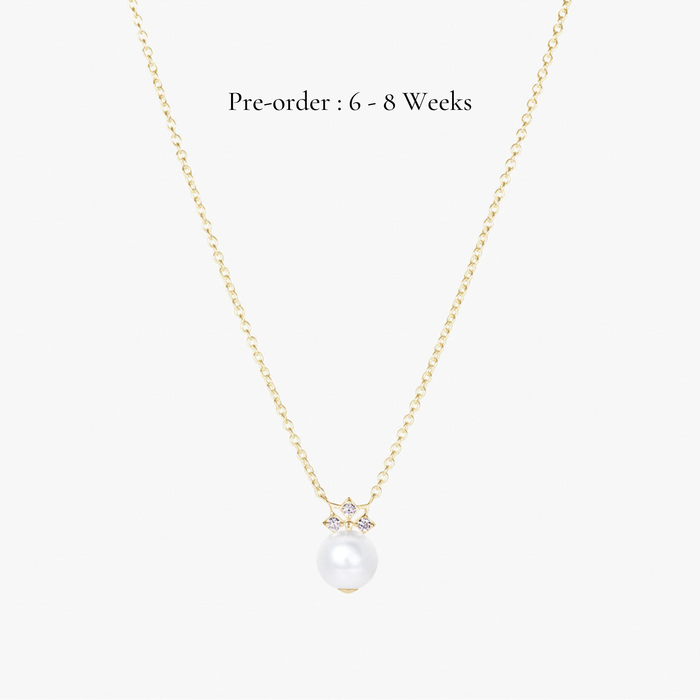 Star Mini Pearl Necklace (14K Gold)