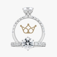 Crown Solitaire with Pave Band
